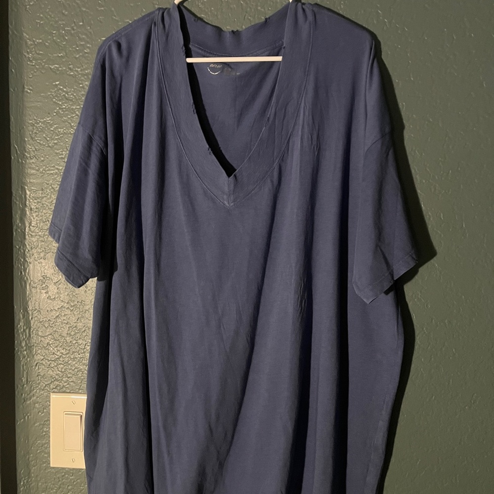 Aerie Extreme V Neck Shirt XL like new Oversized Tee